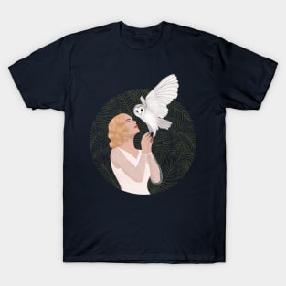 Girl and OWL spirit animal illustration T-Shirt